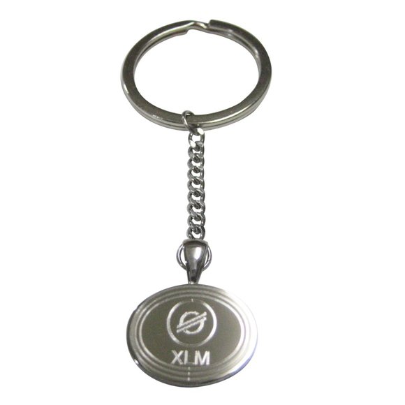 Stellar Lumens Coin XLM Cryptocurrency Blockchain Pendant Keychain - Picture 1 of 2